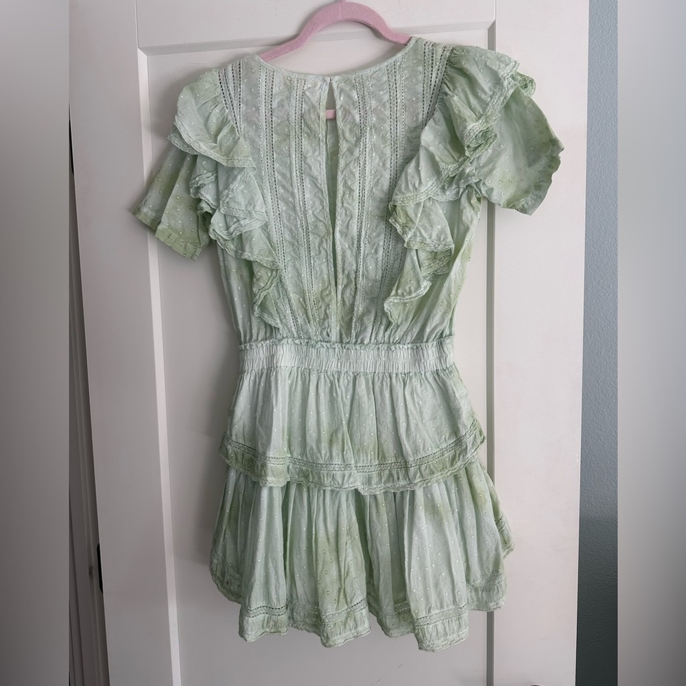 LoveShackFancy Mint Green Ruffle Mini Dress - Picture 4 of 4